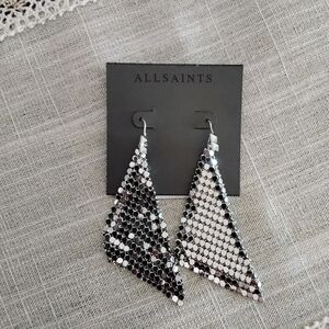 AllSaints Silver Mesh Earrings.